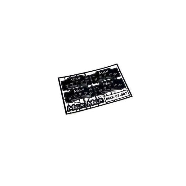 MXLR Caster setup system correction sticker